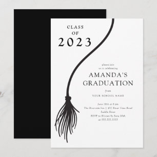 Convite para Festa de formatura de Tassel Preto Mo