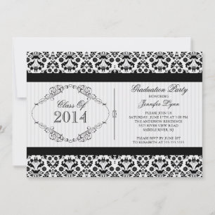 Convite para Festa de formatura de Vintage Damask 