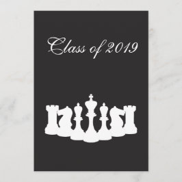 Convite para Festa de formatura de Xadrez Preto e