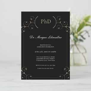 Convite para Festa de formatura Dourada PhD Elegan