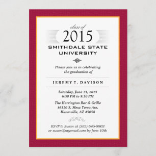 Convite para Festa de formatura Formal Vermelho e
