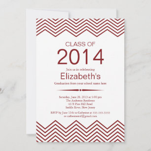Convite para Festa de formatura Maroon Chevron