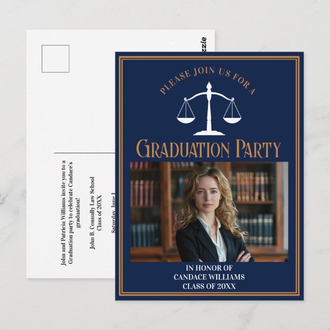 Convite para Festa de Formatura na Faculdade de Di (Frente/Verso)