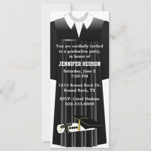 Convite para Festa de formatura na moda Black Gown