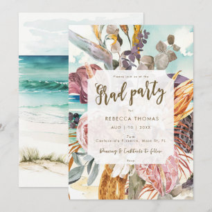 convite para festa de formatura na praia tropical