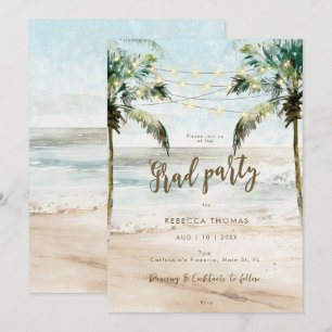convite para festa de formatura na praia tropical