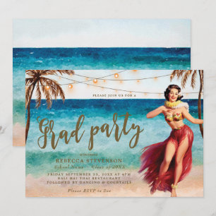 convite para festa de formatura na praia tropical