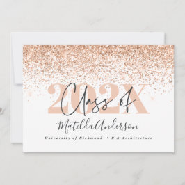 Convite para festa de formatura Rosa Gold moderna