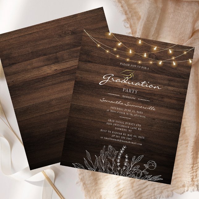 Convite para Festa de Formatura Rústica 2026 (Rustic Graduation Party 2025 Invitation)