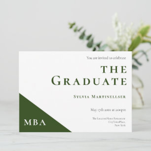 Convite para Festa de formatura Verde Grau MBA