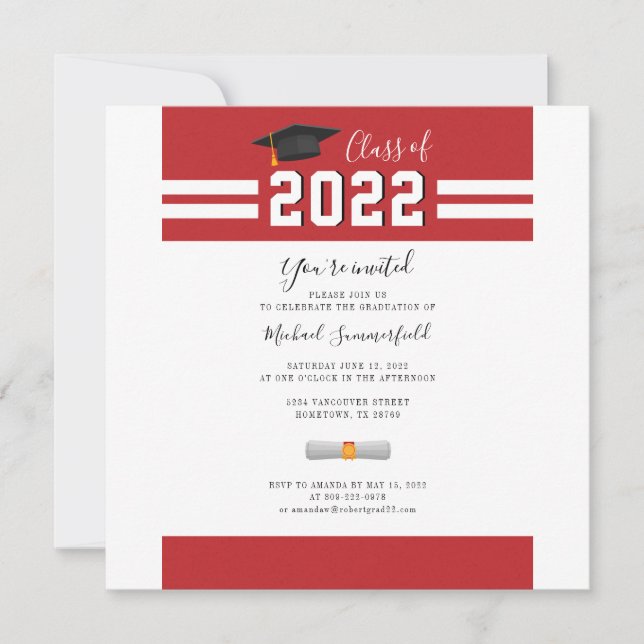Convite para Festa de formatura Vermelha 2024 (Frente)