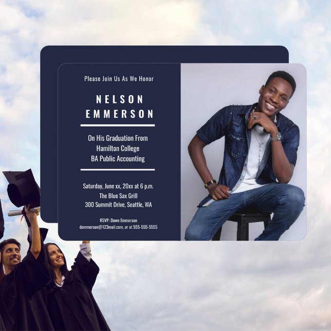 Convite para Festa de Fotos de Formatura (Graduate Photo Celebration Party Invitation)