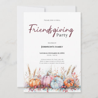 Convite para Festa de Friendsgiving