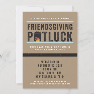 Convite para Festa de Friendsgiving Potluck
