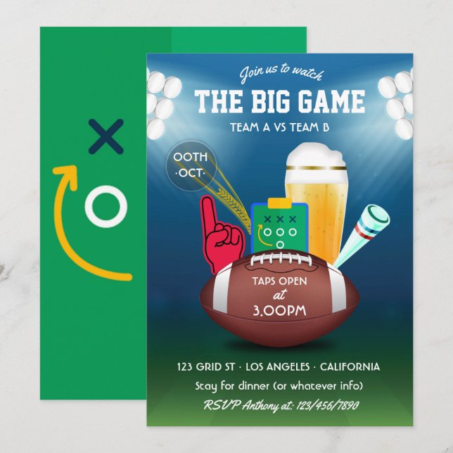 Convite para Festa de Futebol do Grande Jogo (Frente/Verso)