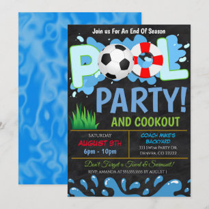 Convite para Festa de Futebol na Piscina de Verão