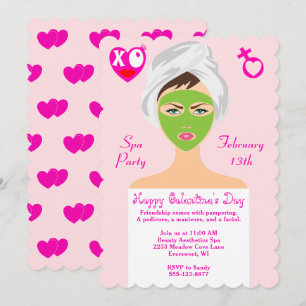 Convite para Festa de Galentine's Day no Spa