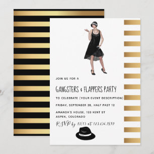 Convite para Festa de Gângsteres e Flappers