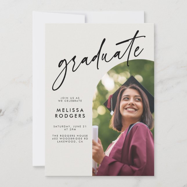 Convite para Festa de Graduação em Arco Moderno (Frente)