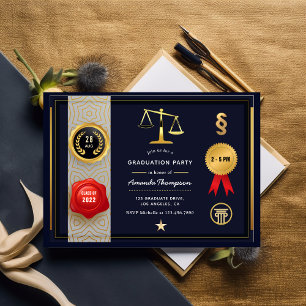Convite para Festa de Graduação em Direito Azul Ma