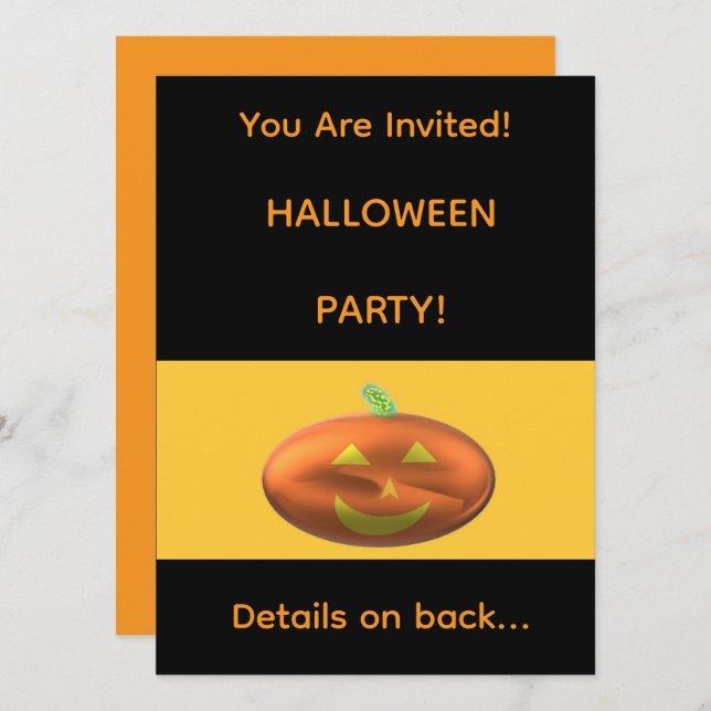 Convite para FESTA DE HALLOWEEN (Frente/Verso)