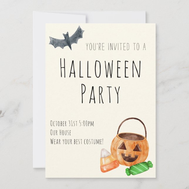 Convite para Festa de Halloween  (Frente)
