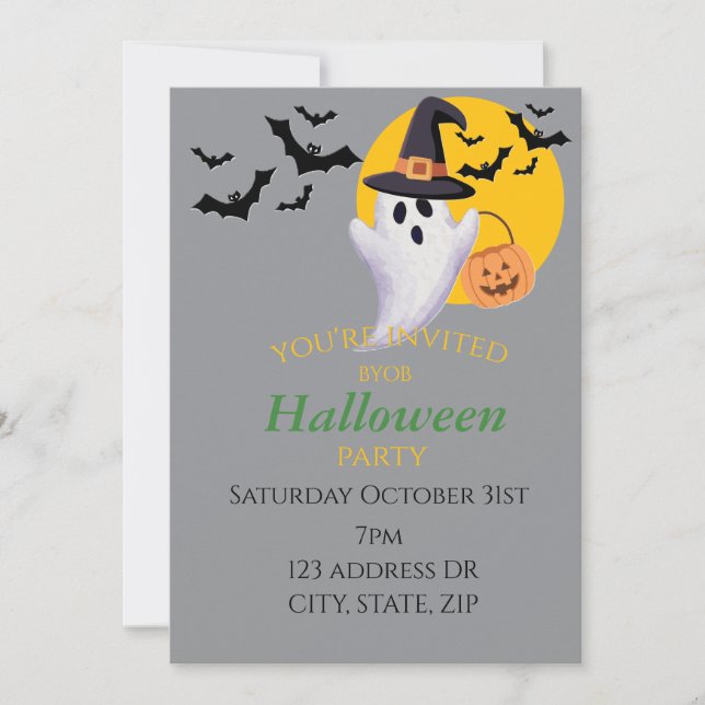 convite para festa de Halloween  (Frente)