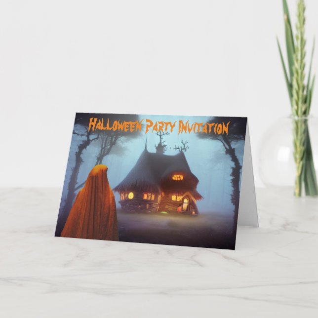 Convite para Festa de Halloween. Cartão (Frente)