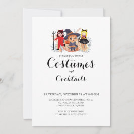Convite para Festa de Halloween com Fantasias e Co