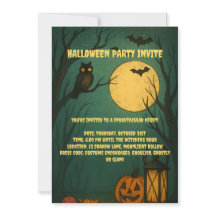 Convite para Festa de Halloween com Luar Assustado