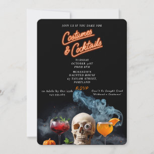 Convite para Festa de Halloween Costumes & Cocktai