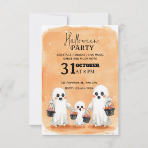 Convite para Festa de Halloween da Família Ghost W