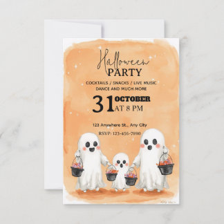 Convite para Festa de Halloween da Família Ghost W