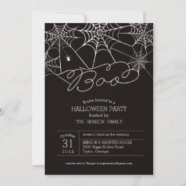 Convite para Festa de Halloween da Teia de Aranha