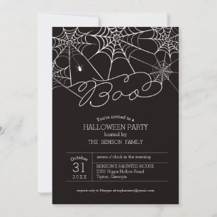 Convite para Festa de Halloween da Teia de Aranha