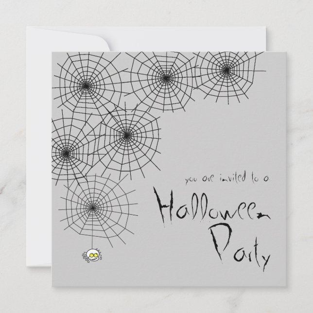 Convite para Festa de Halloween de Aranha (Frente)