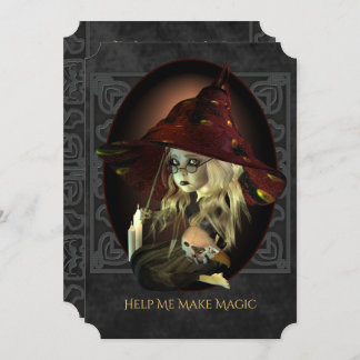 Convite para Festa de Halloween de Bruxas Tristes