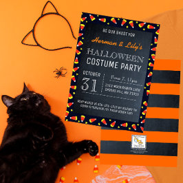 Convite para Festa de Halloween de Chalkboard