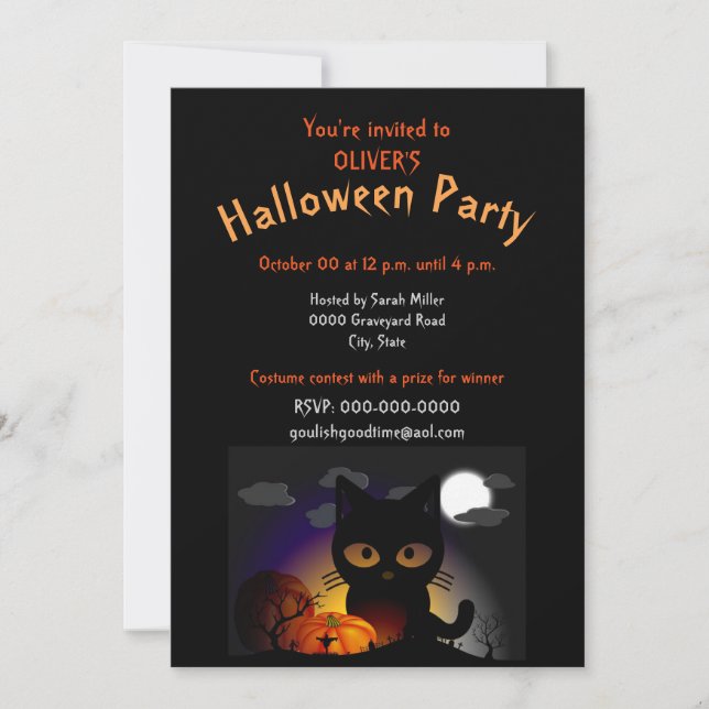 Convite para Festa de Halloween de Fantasia Infant (Frente)