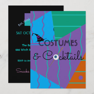 Convite para Festa de Halloween de Fantasias e Coq