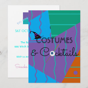 Convite para Festa de Halloween de Fantasias e Coq