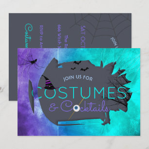 Convite para Festa de Halloween de Fantasias e Coq