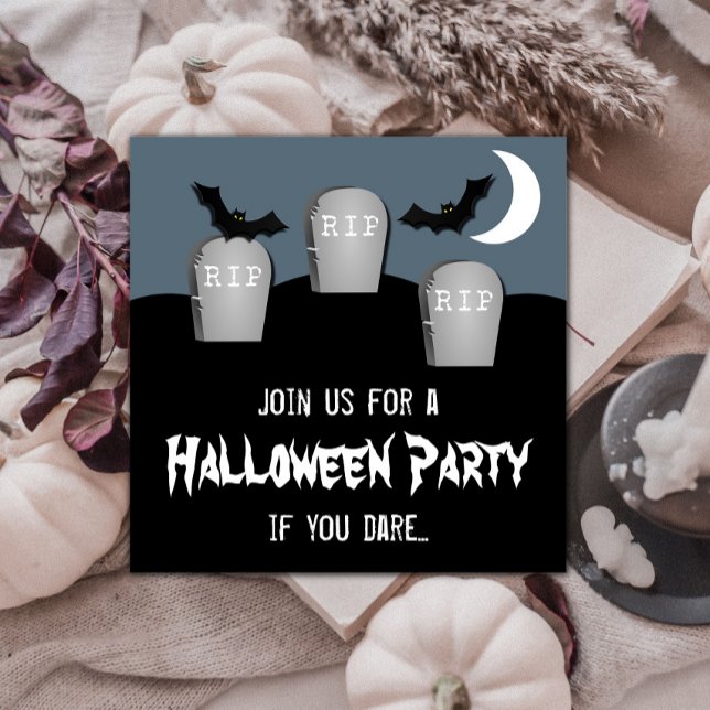 Convite para Festa de Halloween de Graveyard Gloom (Gloomy Graveyard Halloween Party Invite)