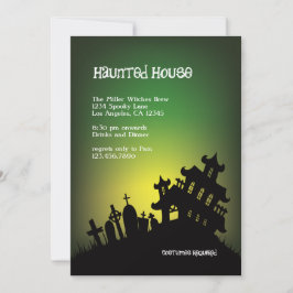 Convite para Festa de Halloween de Mansão Assombra