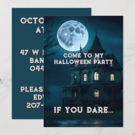 Convite para Festa de Halloween de Mansão Assombra