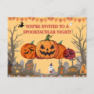 Convite para Festa de Halloween de Pumpkin Harvest