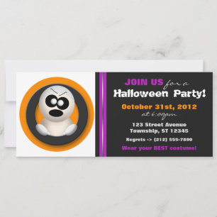 Convite para Festa de Halloween de Roxo de Laranja