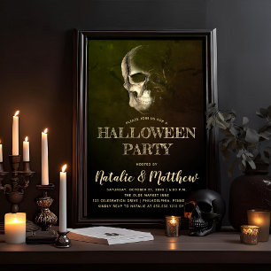 Convite para Festa de Halloween de Skull Spooky Ni
