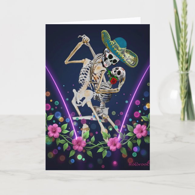 Convite para Festa de Halloween Dia De Los Muertos (Frente)
