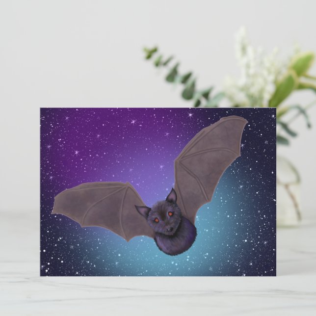 Convite para Festa de Halloween do Bat do KiniArt (Em pé/Frente)